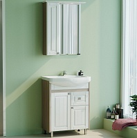 Mixline Мебель для ванной Версаль 65 L белая/белое дерево